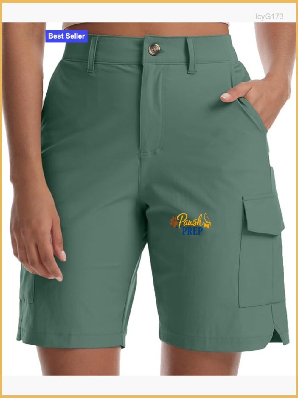 Lightweight Hiking Cargo Shorts 8" Inseam Water Resistant Athletic Shorts with